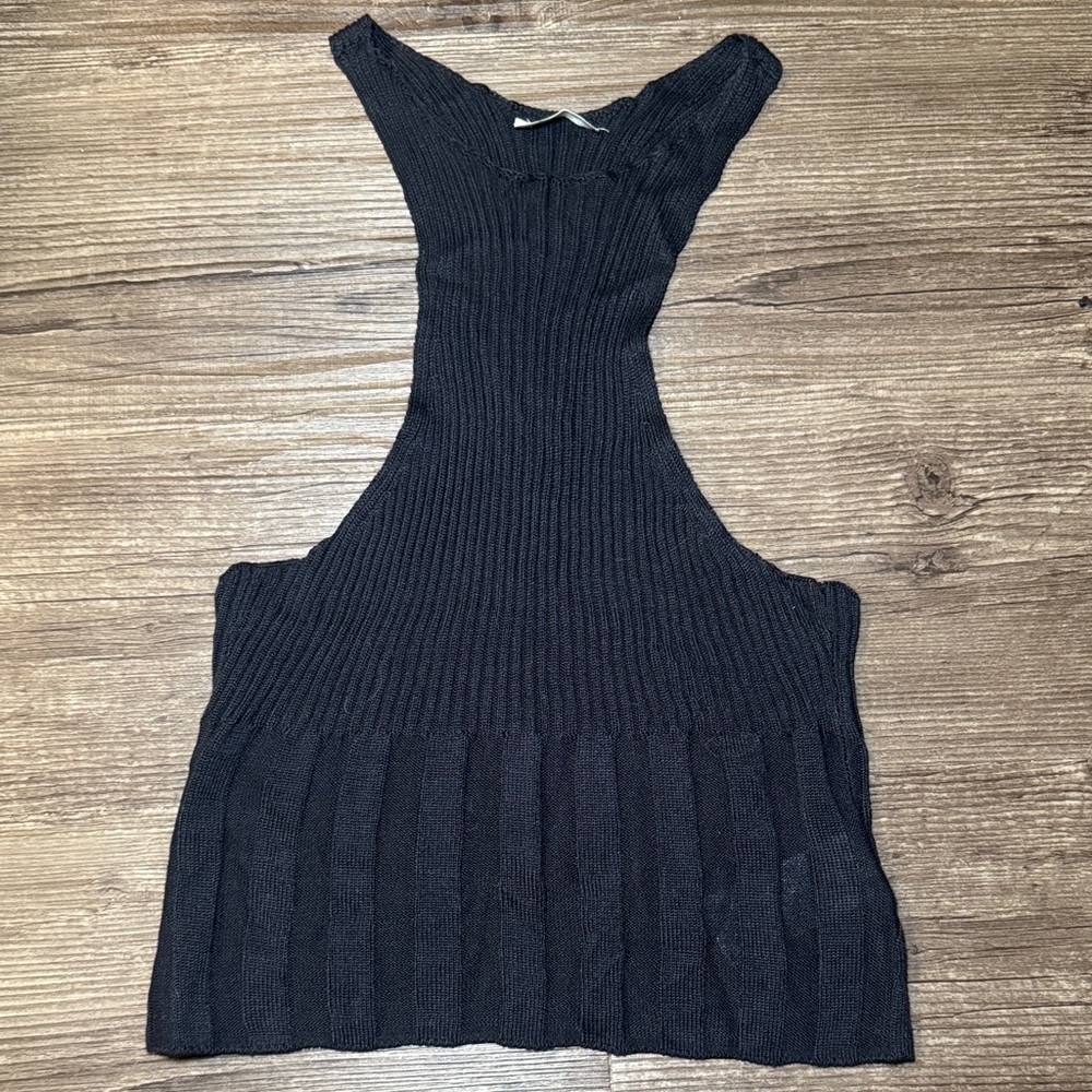 FreePeople Ribbed Knit Tank Top- Dark Grey